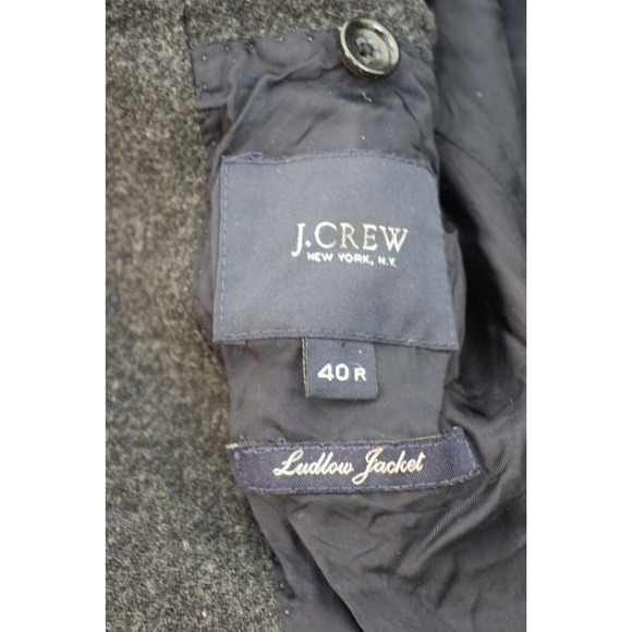 J. Crew Ludlow Blazer Jacket Mens 40R Gray Long Sleeve 2 Button Wool - Picture 5 of 7